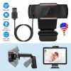 1080P USB Webcam Streaming USB Camera 170° Vertical Adjustment w/ Clip For PC Video Conferencing Gaming Facetime Broadcast