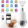 E27 WiFi Bulb Camera 1080P FHD WiFi IP Pan Tilt Security Surveillance Camera with Two-Way Audio Night Vision Flood Light Motion Tracking Siren Functio