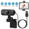 FHD 1080P USB Webcam w/ 360° Rotatable Clip Streaming USB Camera Plug And Play For PC Video Conferencing Gaming Facetime Broadcast