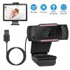 1080P USB Webcam Streaming USB Camera 170° Vertical Adjustment w/ Clip For PC Video Conferencing Gaming Facetime Broadcast