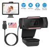 1080P USB Webcam Streaming USB Camera 170° Vertical Adjustment w/ Clip For PC Video Conferencing Gaming Facetime Broadcast