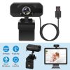 FHD 1080P USB Webcam w/ 360° Rotatable Clip Streaming USB Camera Plug And Play For PC Video Conferencing Gaming Facetime Broadcast