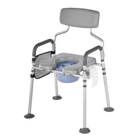 Bedside Commode Chair 4-in-1 Raised Toilet Seat 500 lbs Adjustable Height