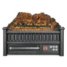 16 Inch Electric Fireplace Log Heater with Remote 5 Flame Brightness Timer