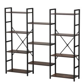 Metal Bookshelf Rustic Bookshelf 11-Tier for Living room Bedroom & Office