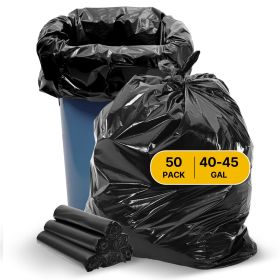 VEVOR Contractor Trash Bags, 40-45 Gallon Heavy Duty Contractor Trash Bags, 1.7 MIL Thick Large Black Industrial Garbage Bag