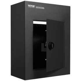 VEVOR Through The Wall Drop Box, Heavy Duty Steel Through the Wall Mailbox with 2.8-7.9" 13" Combination Lock, 13x7x17" Mail Drop Box, Black