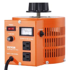 VEVOR 2000VA Auto Variable Voltage Transformer, 15.3 Amp, 110V Input 0-130V Output AC Voltage Regulator Power Supply