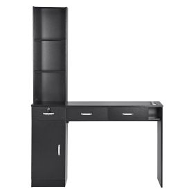 VEVOR Salon Workstation, Wall-Mounted Unit for Hair Professionals, Spa Styling Storage Solution, Includes 1 Cabinet