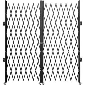 VEVOR Double Folding Security Gate, 7.1' H x 12.5' W Folding Door Gate, Steel Accordion Security Gate, Flexible Expanding Security Gate