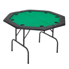 48 in Octagonal Folding Poker Table Foldable 8 Player Casino Texas Holdem Table