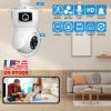 Dual Lens Security Camera E27 Light Socket Surveillance Camera 1080P WiFi IP Camera with APP Control AI Human Detection Full Color Night Vision Two-Wa