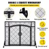 VEVOR Fireplace Screen, 44 x 33 Inch, Double Door Iron Freestanding Spark Guard with Support, Metal Mesh Craft