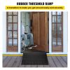 VEVOR Rubber Threshold Ramp, 4" Rise Threshold Ramp Doorway, 3 Channels Cord Cover Rubber Solid Threshold Ramp