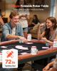 8 Player Oval Foldable Poker Table Casino Blackjack Texas Holdem Table 72 in
