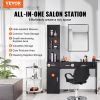 VEVOR Salon Workstation, Wall-Mounted Unit for Hair Professionals, Spa Styling Storage Solution, Includes 1 Cabinet