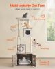72.83" Large Cat Tree Litter Box Enclosure 2-in-1 Cat Tower Indoor Play House