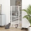 PawHut 59" Extra Tall Pet Gate, 30"-41" Dog Gate with Cat Door, 1.4" Narrow Gap, 2.8" and 5.5" Extension, for Doorway, Hallway