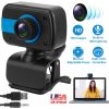HD Webcam USB PC Computer Web Camera W/ Microphone Rotatable Clip for Desktop Laptop Live Broadcast Video Calling Conferencing Gaming