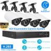 FHD 1080P 4CH Home Security Camera System Night Vision H.265 DVR IP66 Waterproof