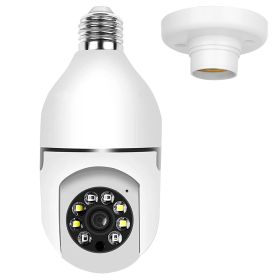 E27 WiFi Bulb Camera 1080P FHD WiFi IP Pan Tilt Security Surveillance Camera with Two-Way Audio Night Vision Motion Detection Function APP Control (Option: WiFiCamera)