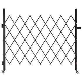 VEVOR Single Folding Security Gate, Lockable Scissor Gate with 360Â° Swivel Casters, Outdoor Barricade Steel Retractable Gates, for Entry Security (Default: Default)