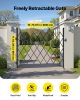 VEVOR Single Folding Security Gate, Lockable Scissor Gate with 360Â° Swivel Casters, Outdoor Barricade Steel Retractable Gates, for Entry Security